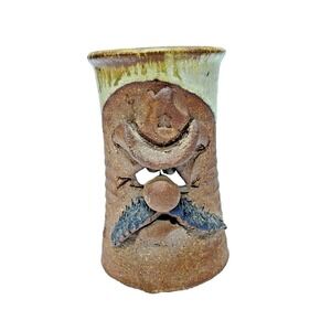 Stoneware Face Mug‎ Vintage 3-D Golden Age Mustache Cowboy Sheriff
